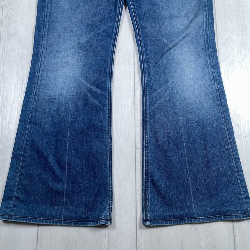 MOTHER Blue Flared Wide-Leg Jeans - Picture 3 of 16